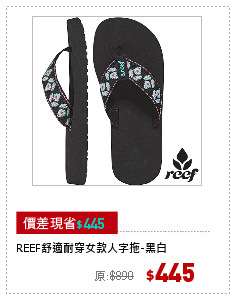 REEF舒適耐穿女款人字拖-黑白