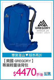 【美國 GREGORY】
專業輕量後背包