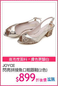 JOYCE
閃亮拼接魚口粗跟鞋(2色)