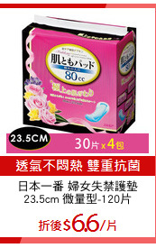 日本一番 婦女失禁護墊
23.5cm 微量型-120片