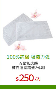 五星飯店級
純白浴室踏墊2件組