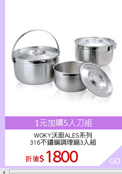 WOKY沃廚ALES系列
316不鏽鋼調理鍋3入組