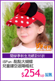iSFun -點點大蝴蝶
兒童鏤空遮陽帽/紅