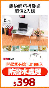 簡約輕巧折疊桌
超值2入組