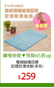 珊瑚絨慢回彈
記憶防滑地墊(多色)