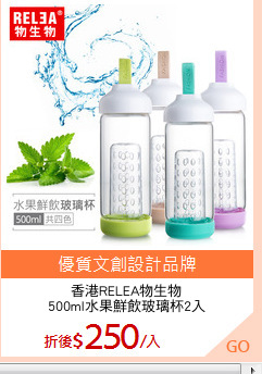 香港RELEA物生物
500ml水果鮮飲玻璃杯2入