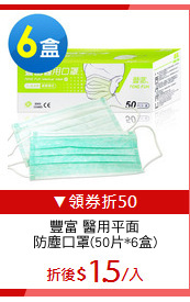 豐富 醫用平面
防塵口罩(50片*6盒)