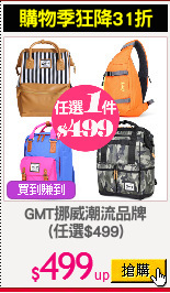 GMT挪威潮流品牌
(任選$499)
