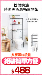 粉體烤漆
時尚黑色馬桶置物架