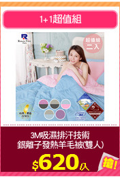 3M吸濕排汗技術
銀離子發熱羊毛被(雙人)