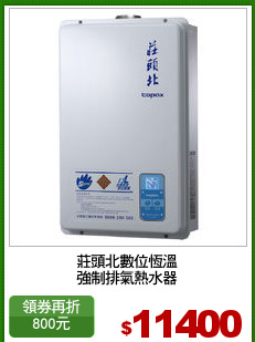 莊頭北數位恆溫
強制排氣熱水器