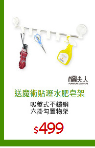 吸盤式不鏽鋼
六掛勾置物架