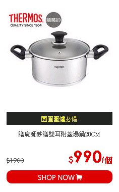 膳魔師妙膳雙耳附蓋湯鍋20CM