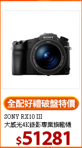 SONY RX10 III<BR>大感光4K錄影專業旗艦機