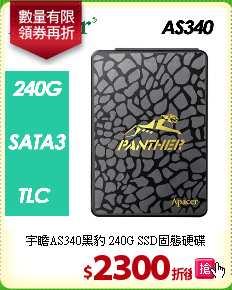 宇瞻AS340黑豹
240G SSD固態硬碟