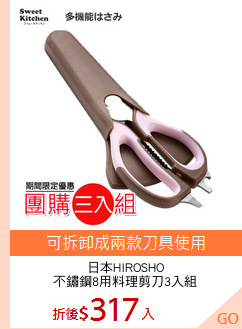 日本HIROSHO
不鏽鋼8用料理剪刀3入組