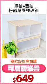 單抽+雙抽
粉彩單層整理箱