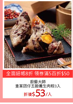 廚藝大師
查某囝仔五穀養生肉粽3入