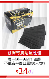 買一送一★MIT 四層
不織布平面口罩(50入/盒)
