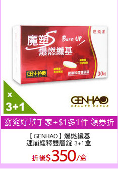 【GENHAO】爆燃纖基
速崩緩釋雙層錠 3+1盒
