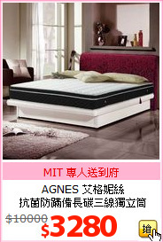 AGNES 艾格妮絲<br>
抗菌防蹣備長碳三線獨立筒