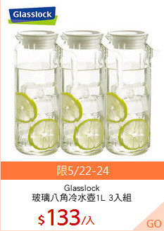 Glasslock
玻璃八角冷水壺1L 3入組