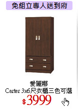 愛麗娜<br>
Carter 3x6尺衣櫃三色可選