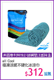 all Cool
極凍涼感不硬化冰涼巾