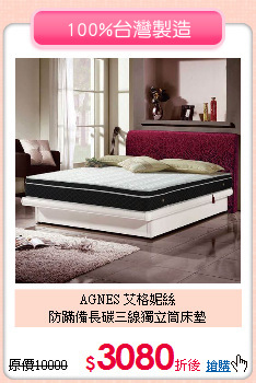 AGNES 艾格妮絲<BR>
防蹣備長碳三線獨立筒床墊