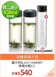 義大利BLACK HAMMER
玻璃水瓶2入