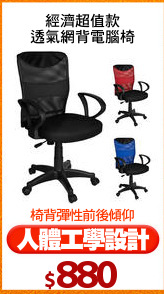 經濟超值款
透氣網背電腦椅