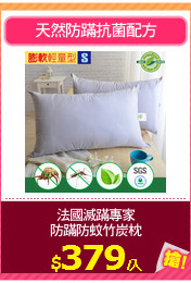 法國滅蹣專家
防蹣防蚊竹炭枕