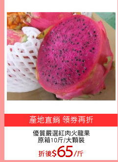 優質嚴選紅肉火龍果
原箱10斤/大顆裝