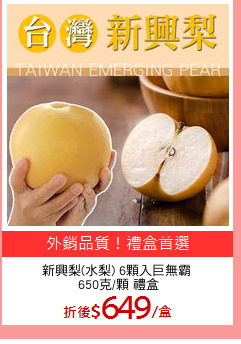 新興梨(水梨) 6顆入巨無霸
 650克/顆 禮盒