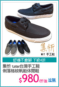 集忻 t.star台灣手工鞋
俐落格紋帆船休閒鞋