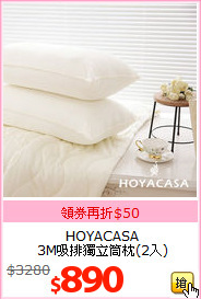 HOYACASA<BR>
3M吸排獨立筒枕(2入)