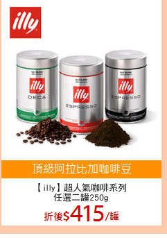 【illy】超人氣咖啡系列
任選二罐250g