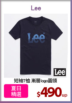短袖T恤 漸層logo圓領