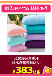 台灣製吸濕排汗
可水洗抗菌枕(2入)