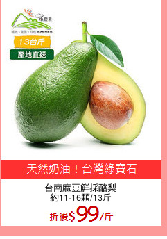 台南麻豆鮮採酪梨
約11-16顆/13斤