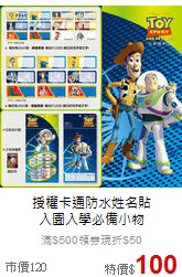 授權卡通防水姓名貼<br>入園入學必備小物