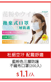 藍粉色三層防護
不織布口罩(200入)