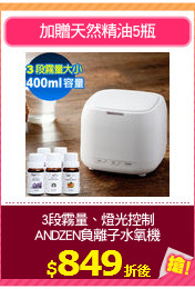 3段霧量、燈光控制
ANDZEN負離子水氧機