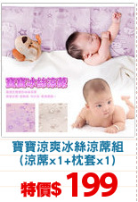 寶寶涼爽冰絲涼蓆組
(涼蓆x1+枕套x1)