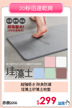 超強吸水 除臭防潮<br>
珪藻土矽藻土地墊