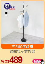 箭頭指示衣帽架