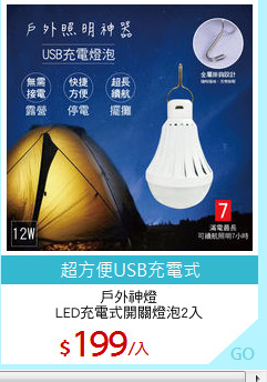 戶外神燈
LED充電式開關燈泡2入