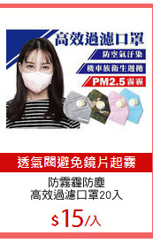防霧霾防塵
高效過濾口罩20入