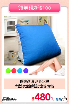 促進循環 改善水腫<BR>
大型滾邊抬腿記憶枕/靠枕