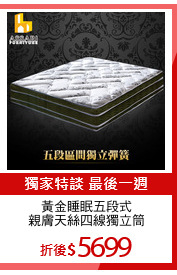 黃金睡眠五段式
親膚天絲四線獨立筒